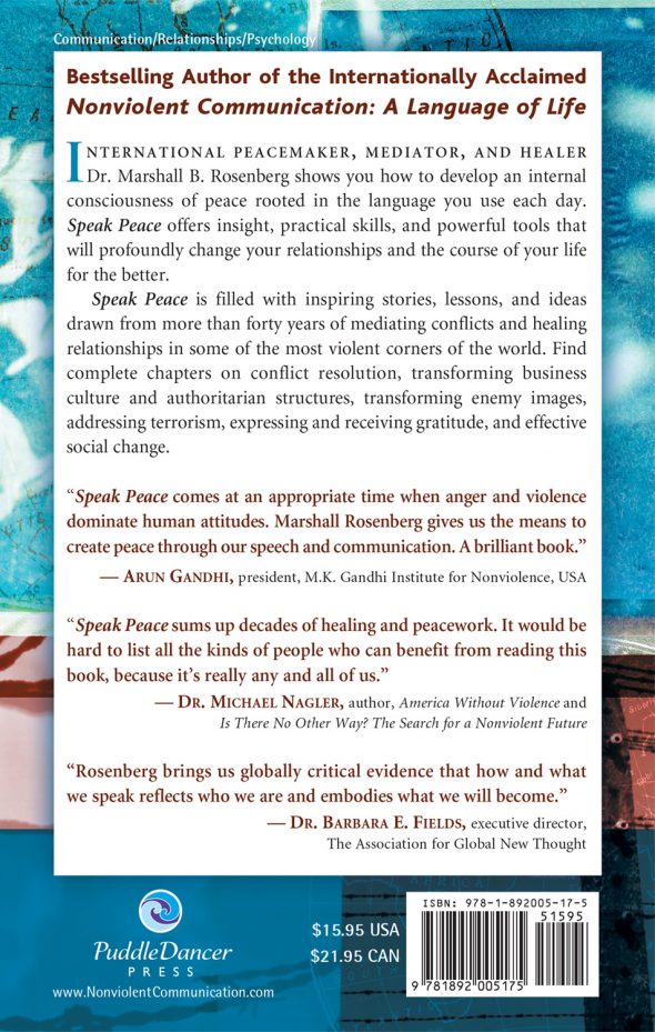 Speak Peace in a World of Conflict back cover